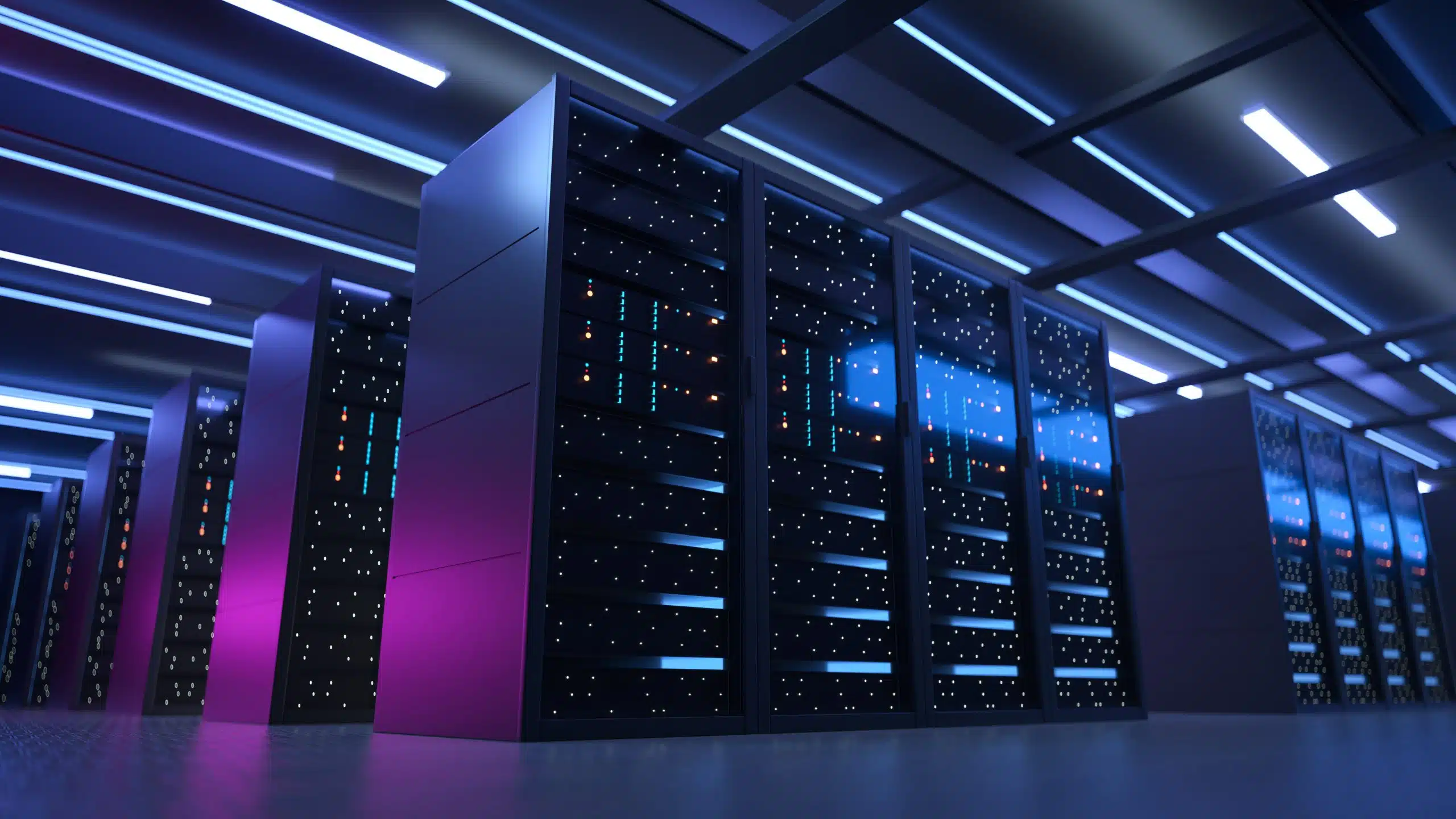 Working Data Center Full of Rack Servers and Supercomputers, Mod - WeDoBack